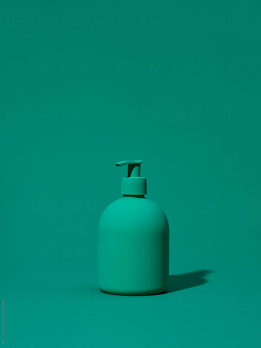 Green Cosmetic Bottle With Batcher