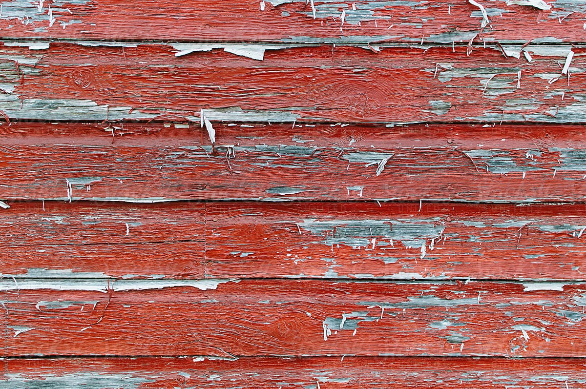 weathered red-painted wall