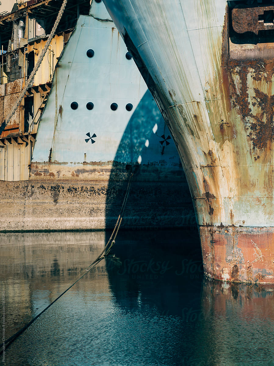 Derelict ships ready for demolition