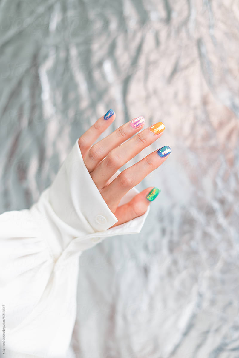 Rainbow glass candy Manicure