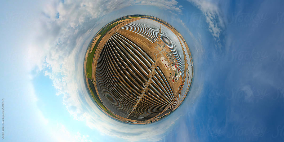 Concentrated solar power - renewable energy transition - tiny planet