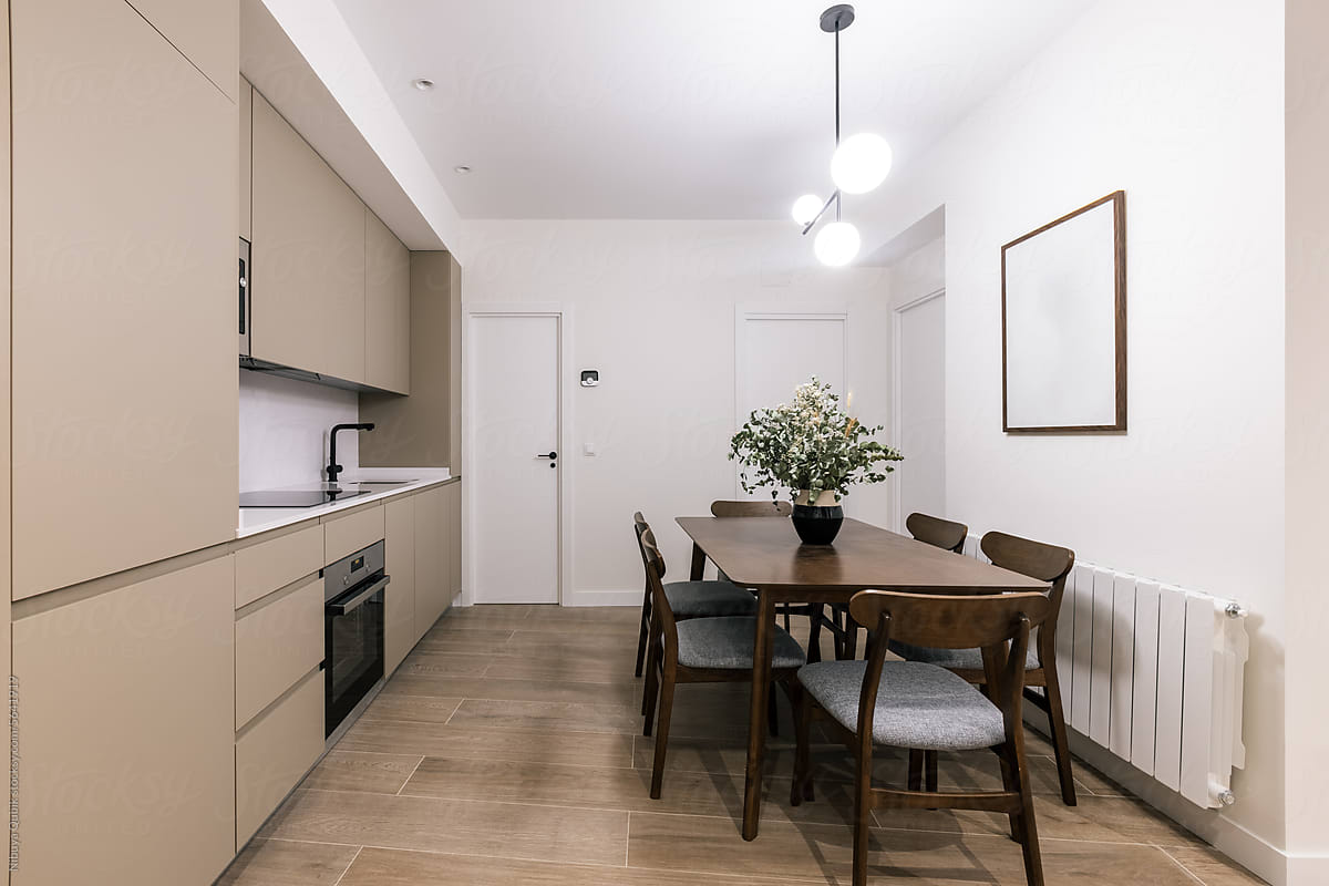 Empty kitchen in new luxury home