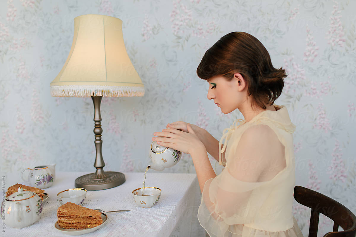Woman eating breakfast at morning