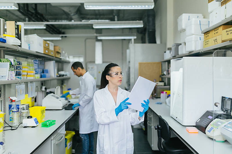 Young Researchers Working in a Professional Laboratory