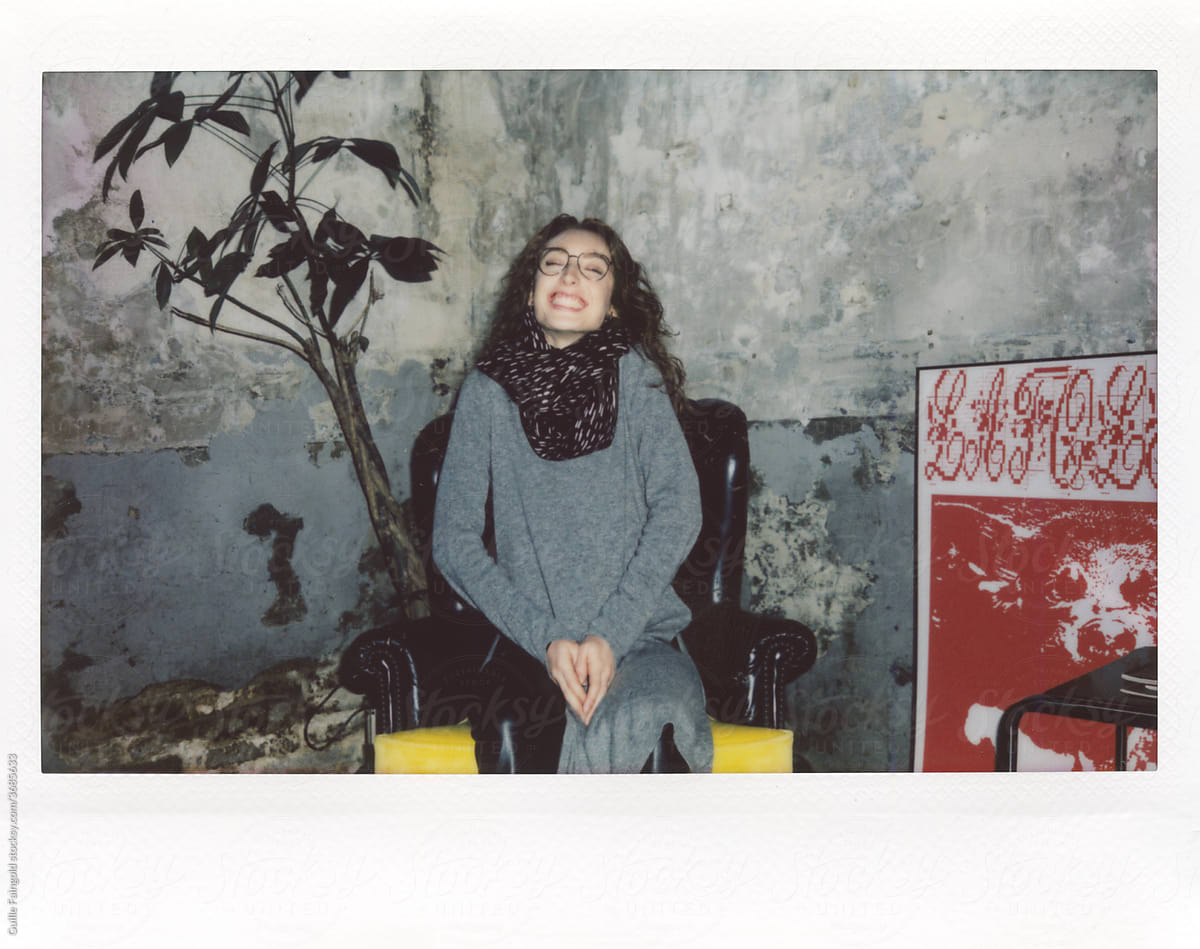 Ugc Lo Fi Polaroid Woman Making Face By Stocksy Contributor Guille Faingold Stocksy 