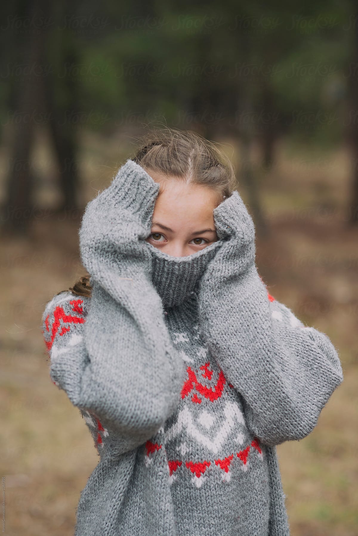 Teen Girl Wearing Oversized Sweater by Stocksy Contributor Ronnie Comeau  - Stocksy