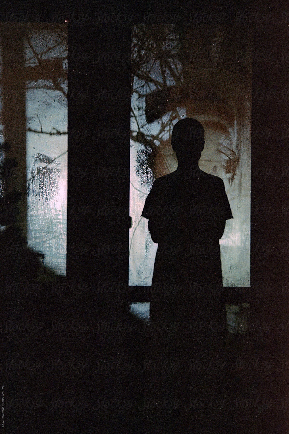 Silhouette Of Man Against Window by Stocksy Contributor
