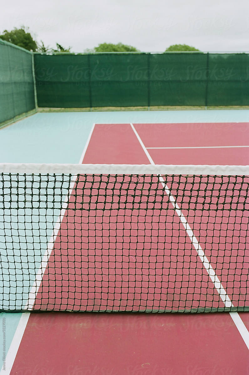 Net on a Pink Tennis Court