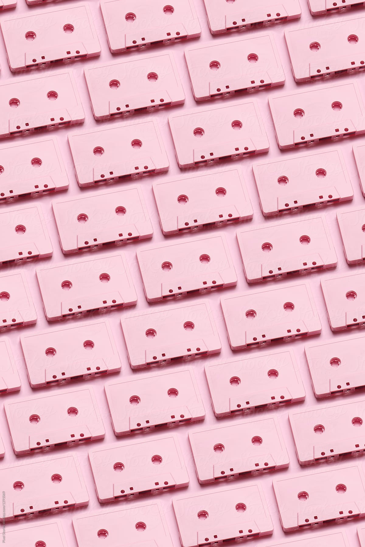 Pink cassette tapes background