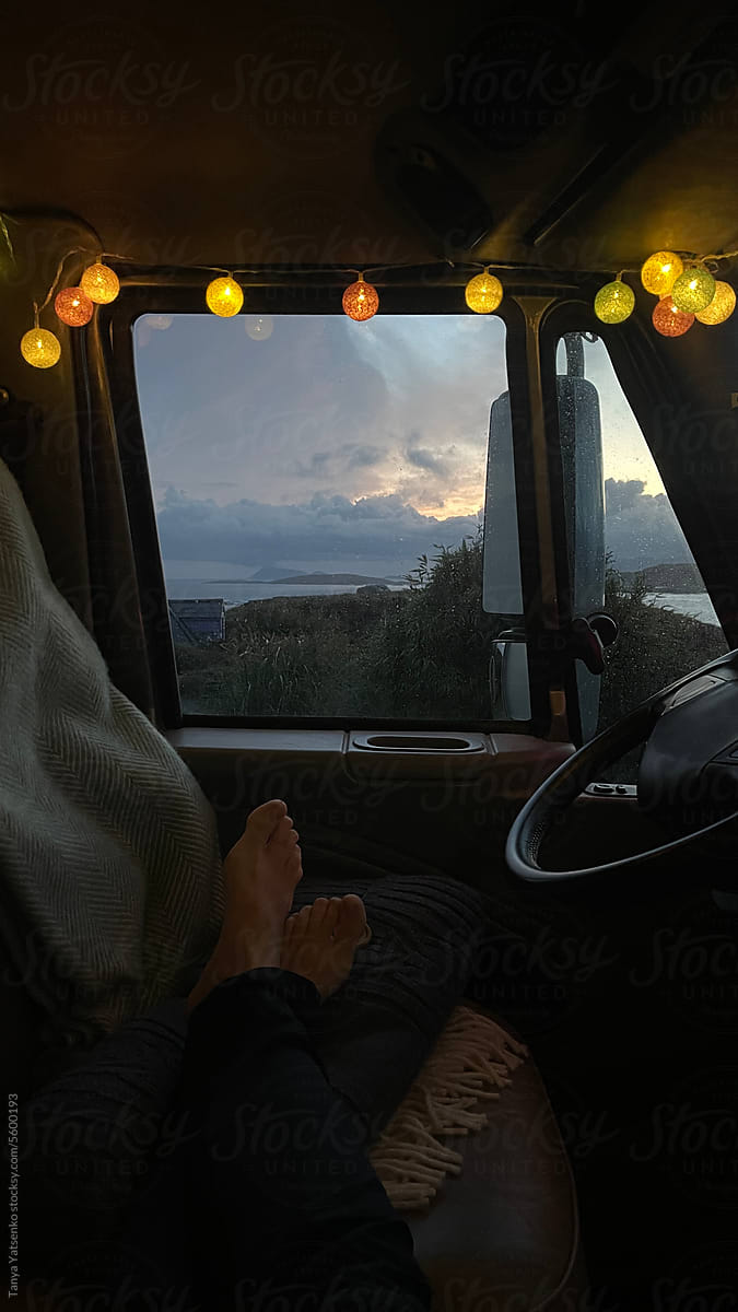 Resting in a camper van