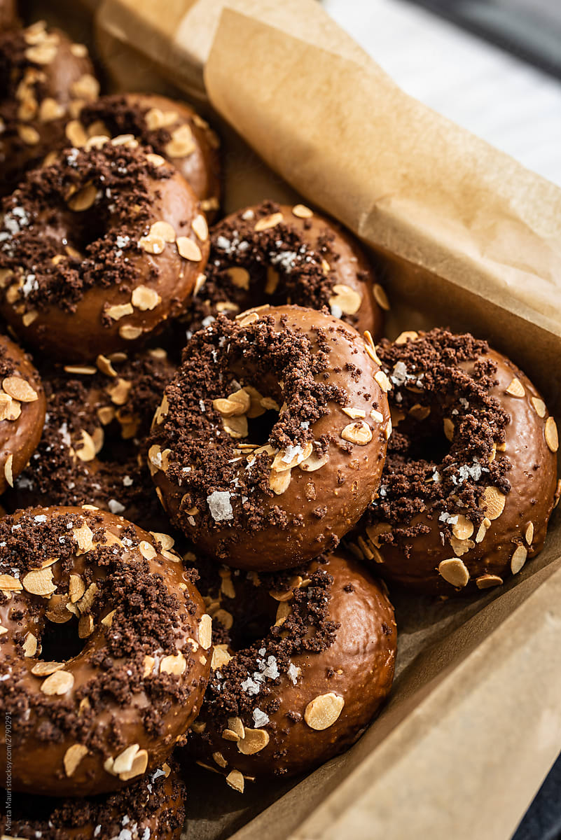 Chocolate vegan donuts