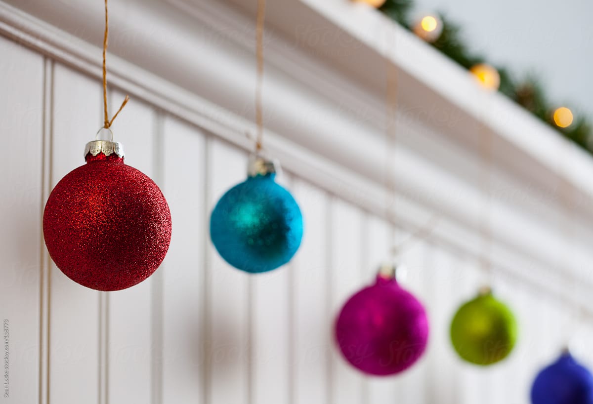 Holidays: Decorative Ornaments Hanging From Jute