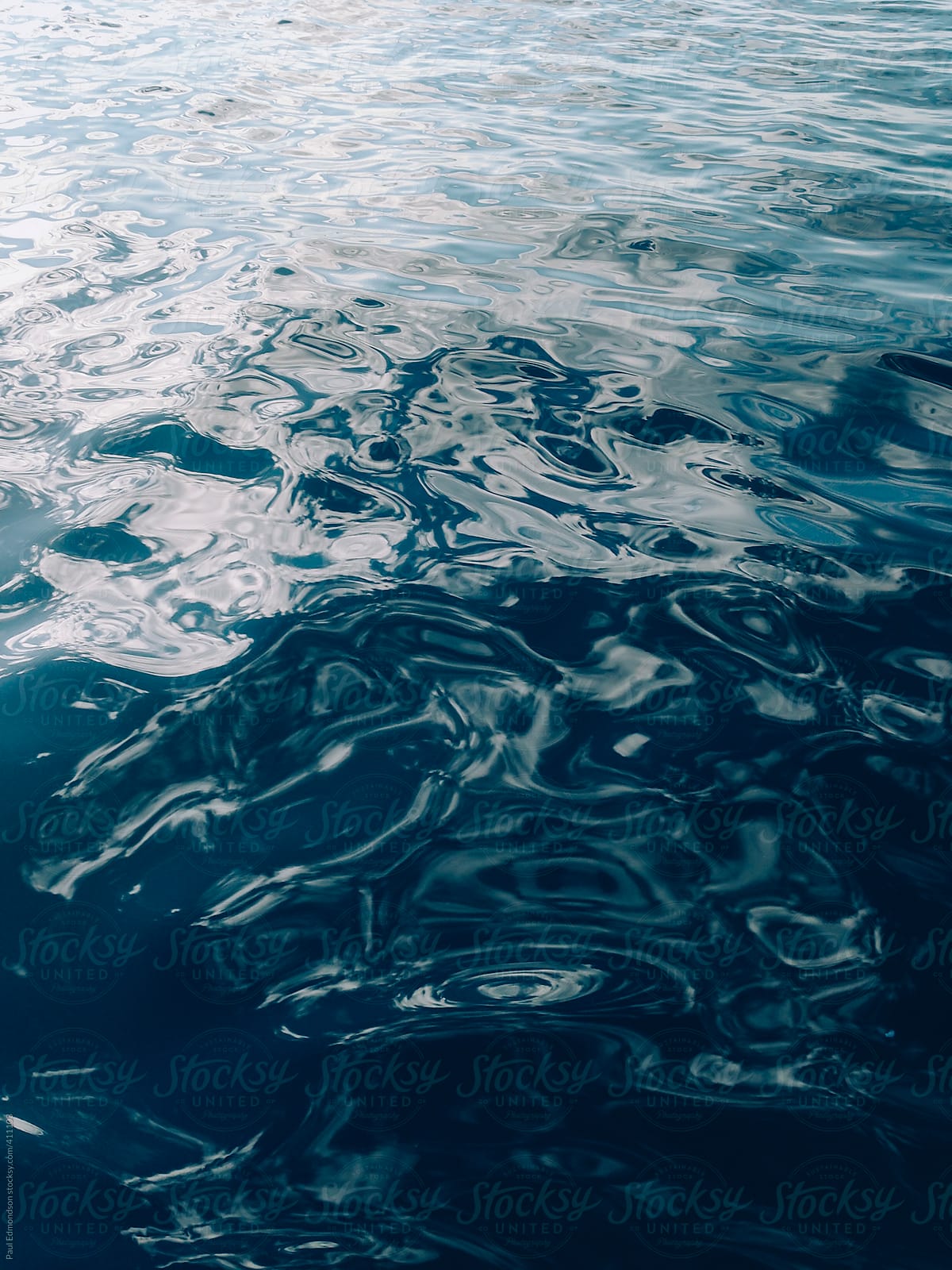 Reflections and ripples on ocean water