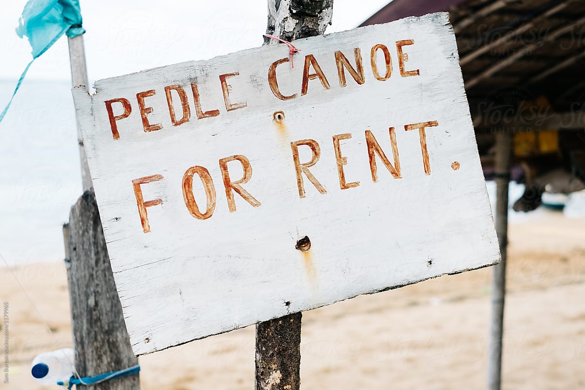 Canoe for rent sign
