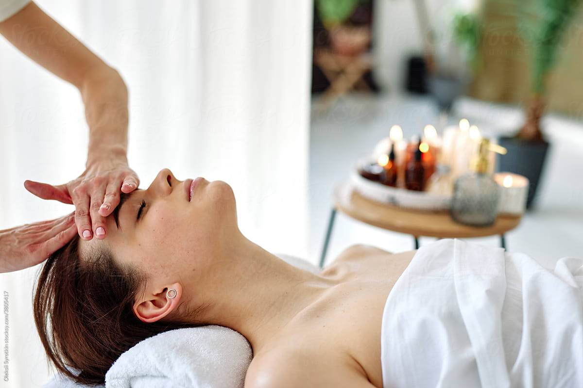 Woman patient admiring massage care