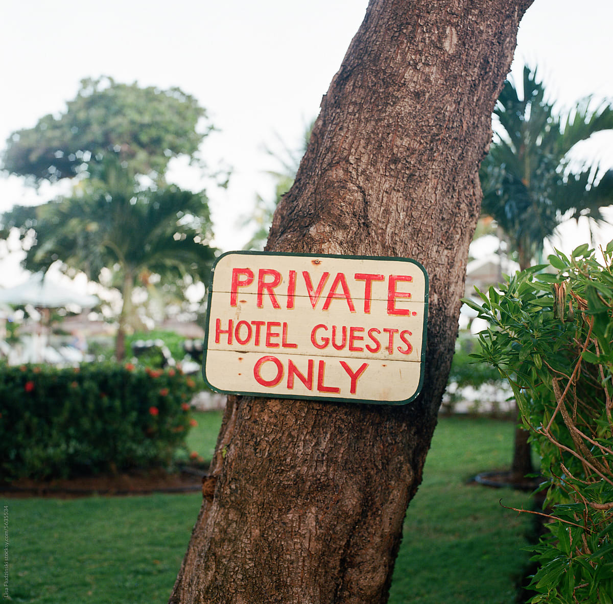 Sign at resort