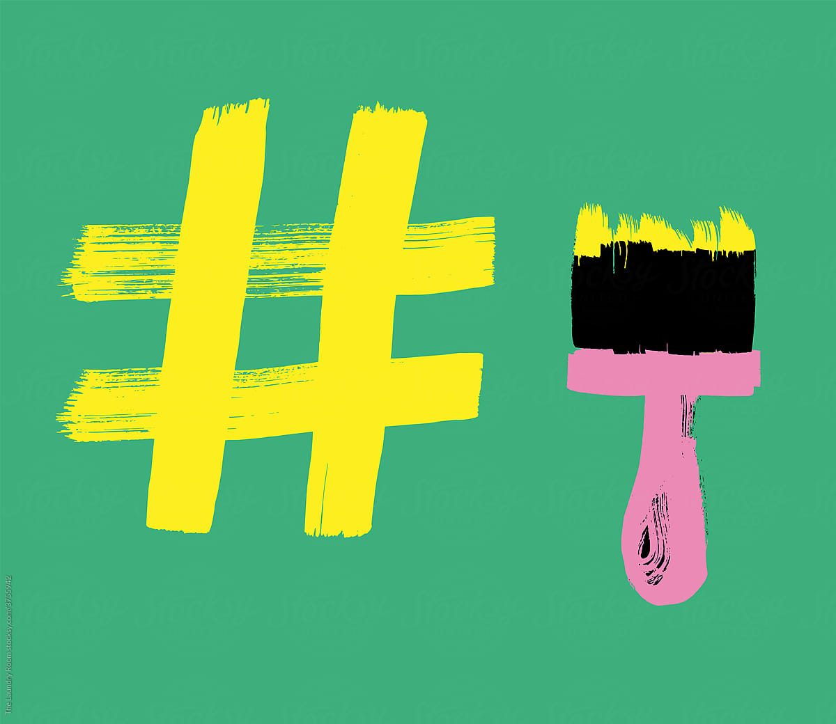 Hashtag and Paintbrush Creative Marketing