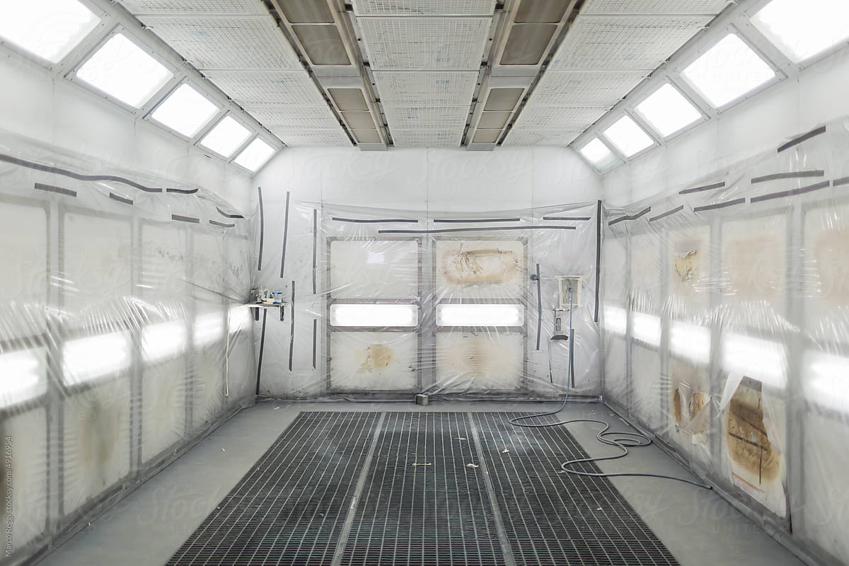 Empty Paint Booth In Garage