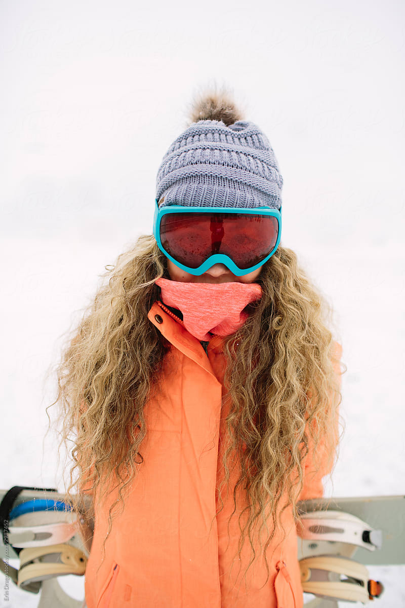 Teen Girl In Snow Wearing Snow Gear