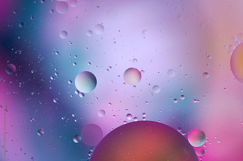 Colorful macro abstract of oil in water