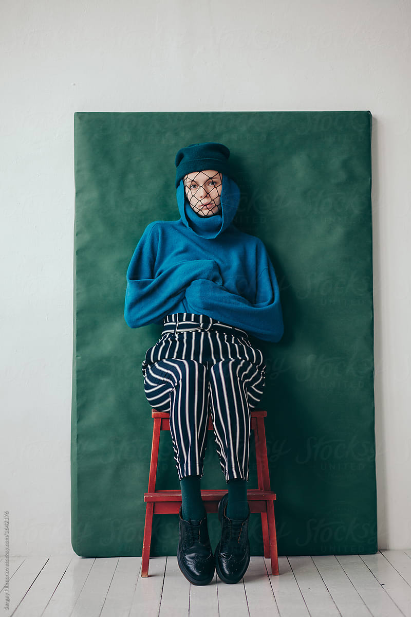 Fashion studio portrait of woman