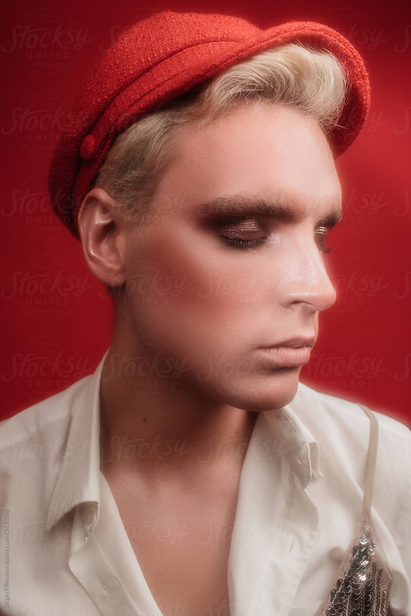Sensual Male Gay With Perfect Makeup By Stocksy Contributor Sergey