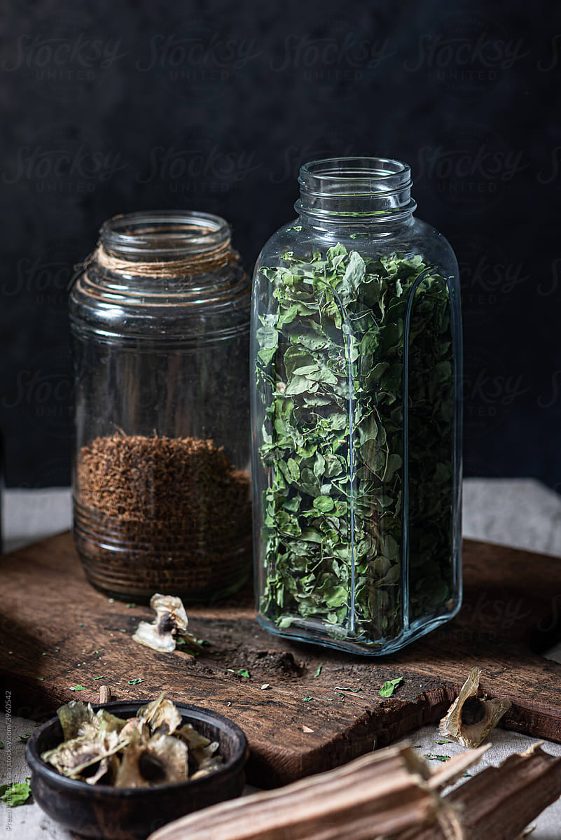 Still life of Dry Herbs from South India