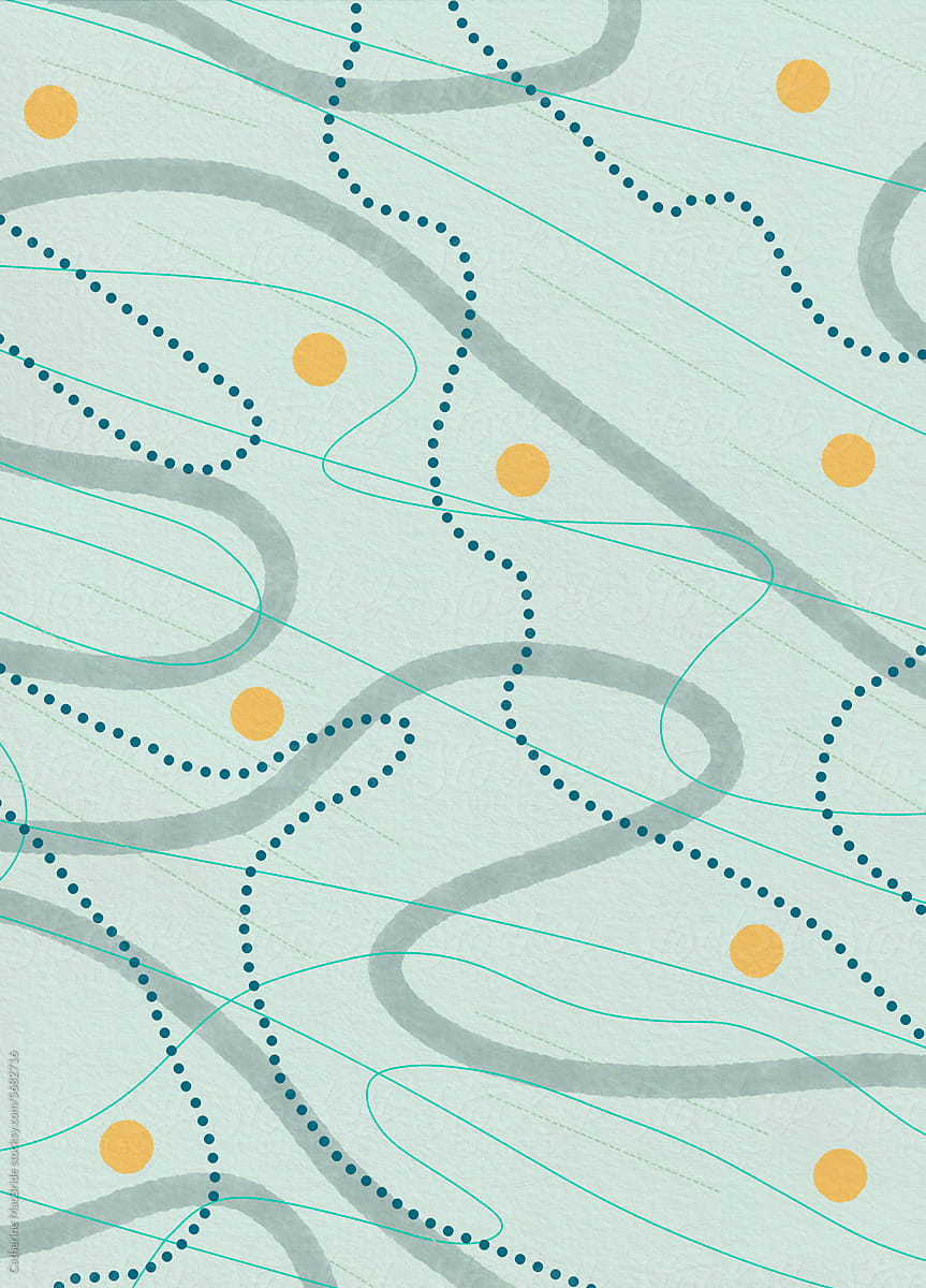 A cool abstract design with curves, dotted lines and circles