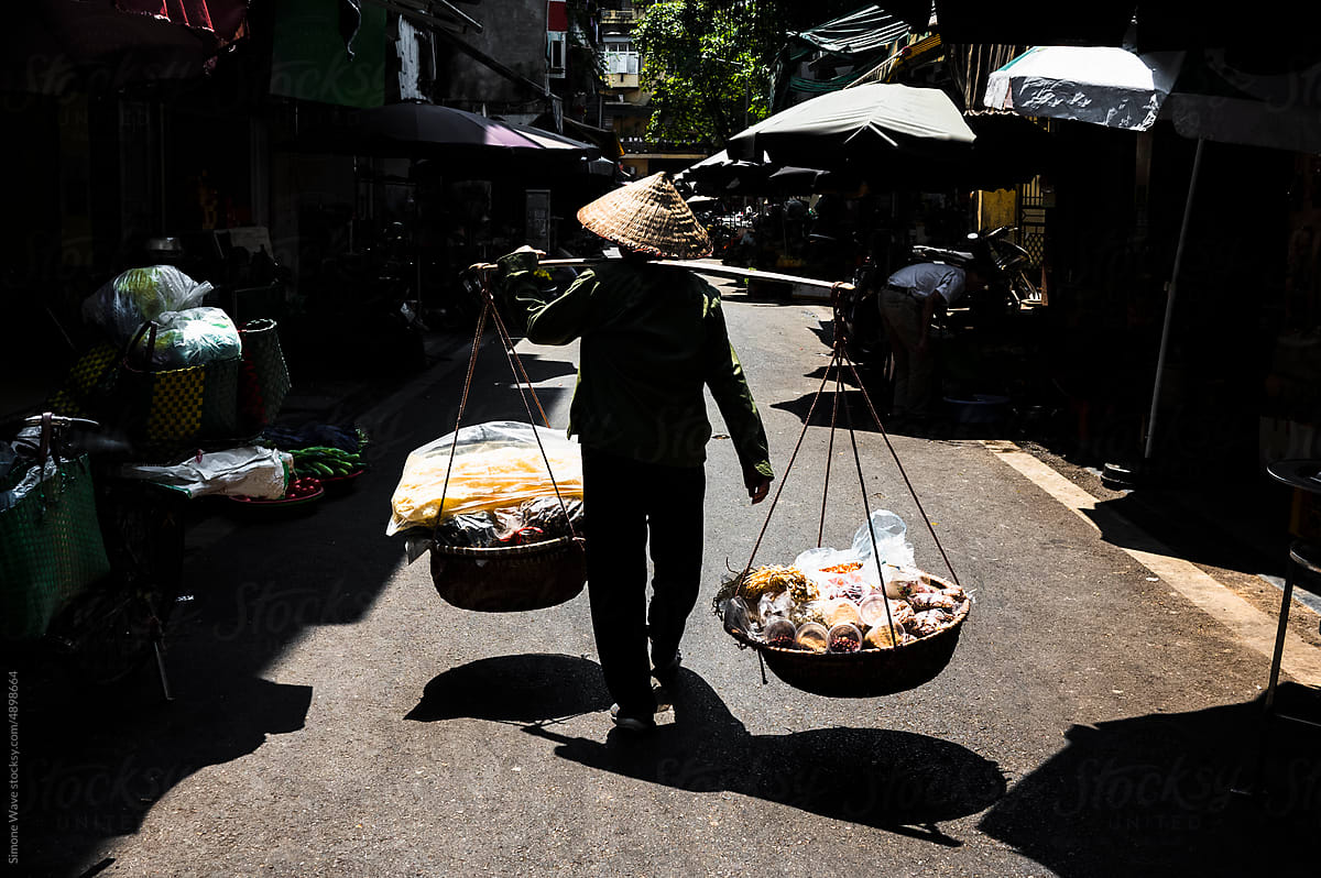 Treaditional Vietnamese street food vendor