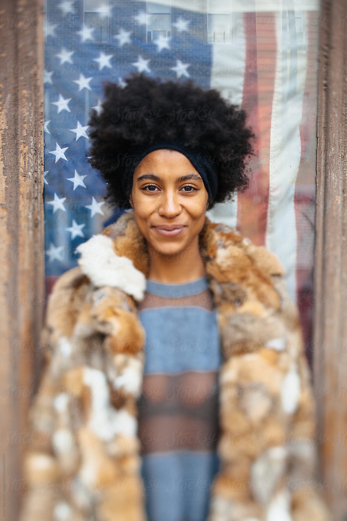 Portrait of an afro woman in New York