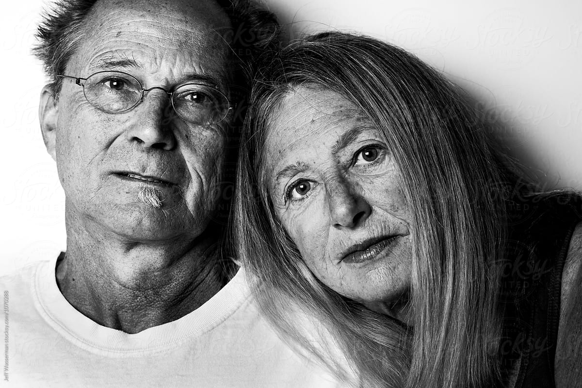 Senior couple Portrait in Black and White