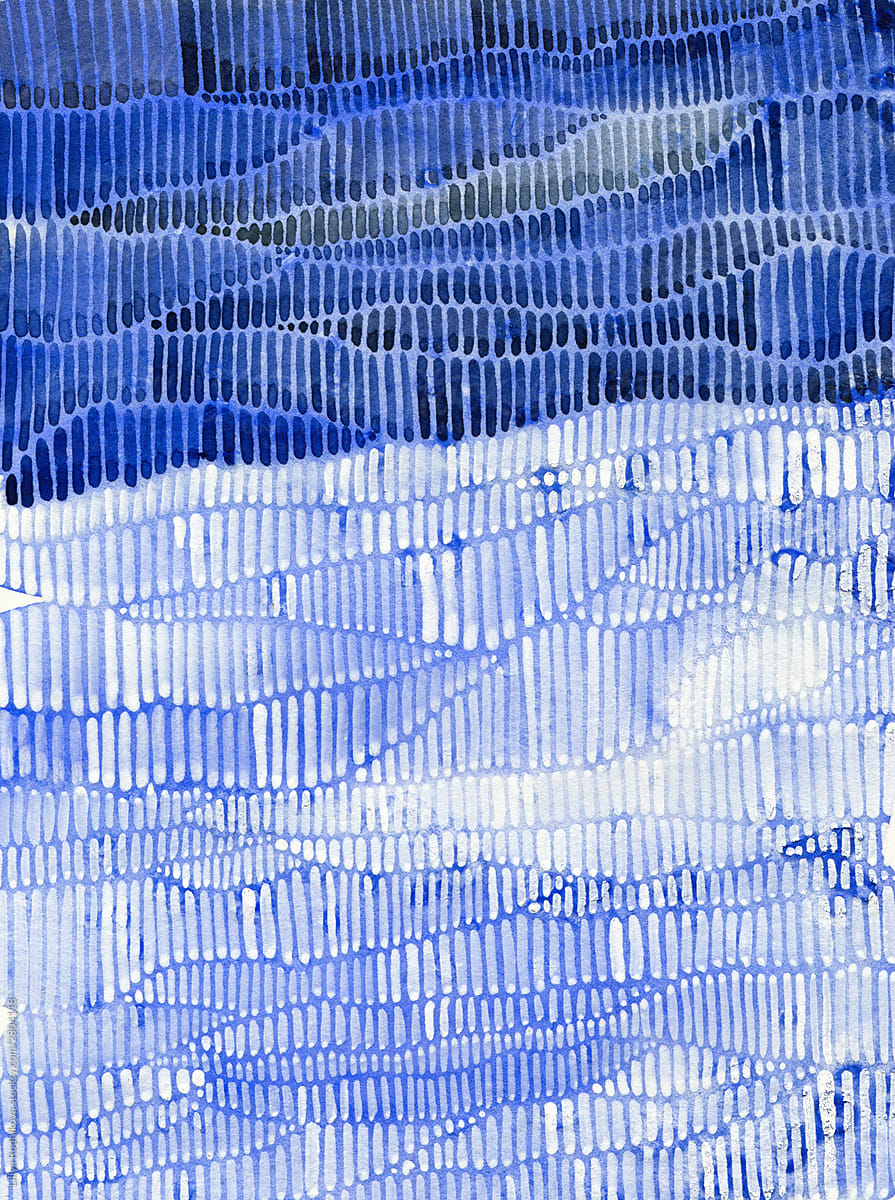Abstract watercolor winter night landscape