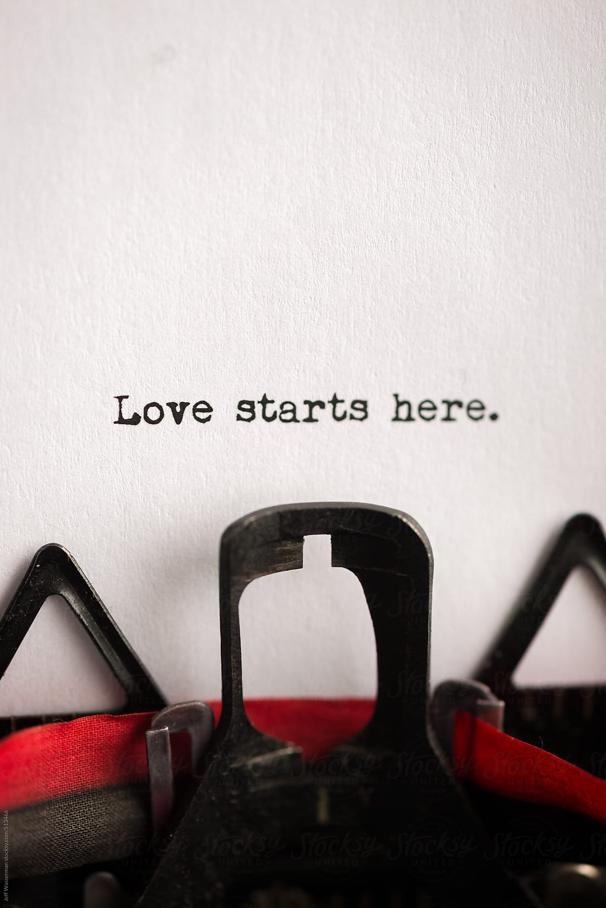 Vintage Typewriter: Love Starts Here