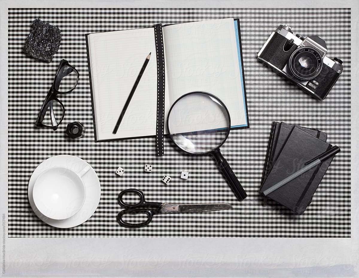 Collection of black and white objects