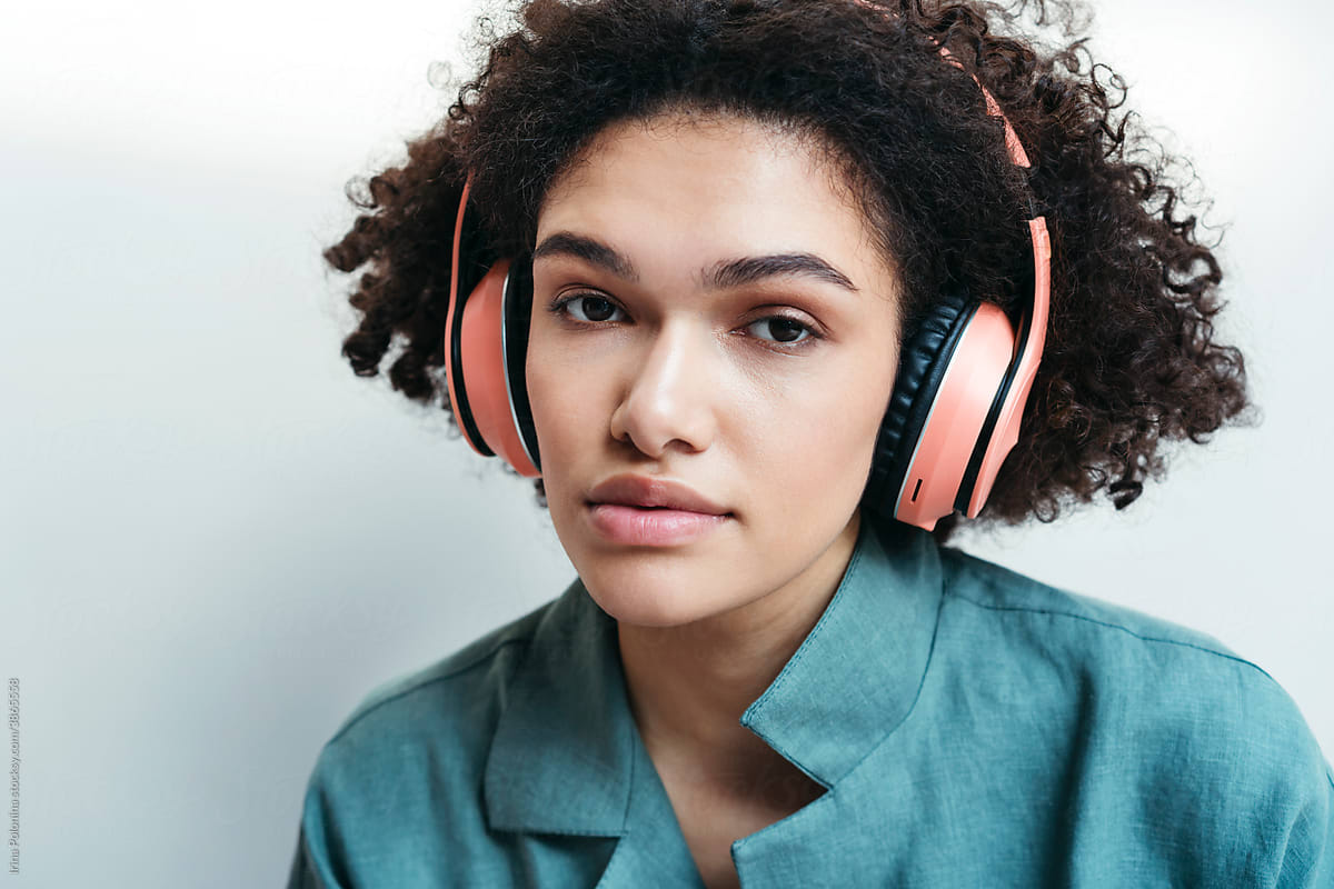 Young woman with headphones.