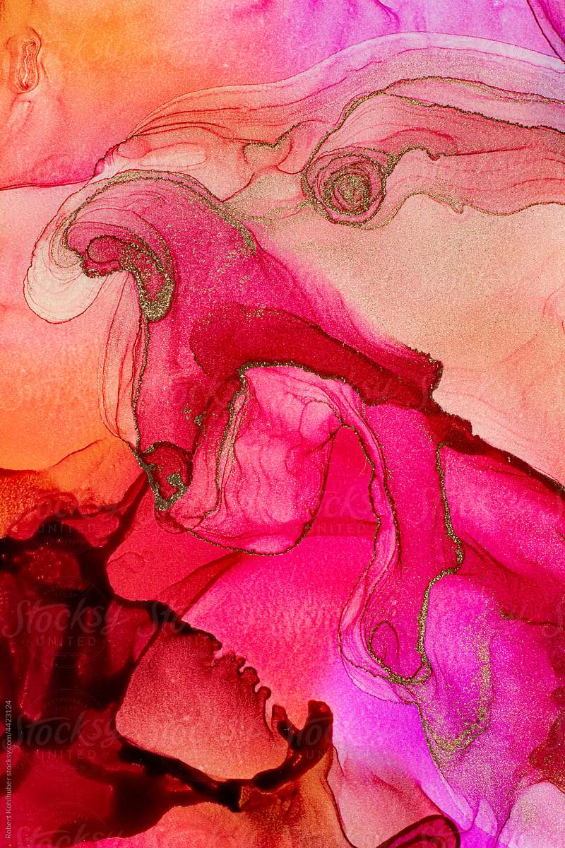 Abstract alcohol ink painting