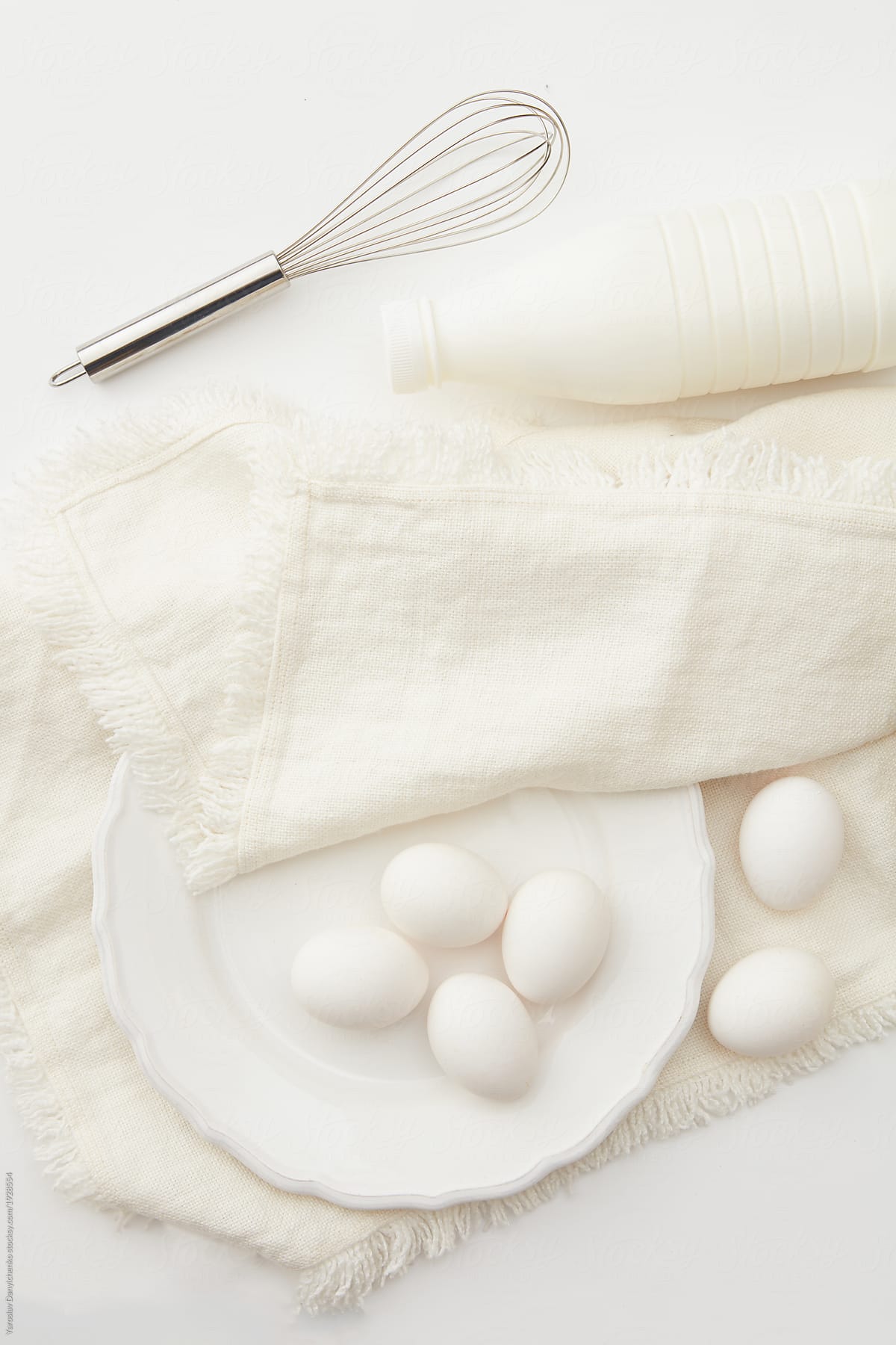 Milk, eggs Ingredients for baking