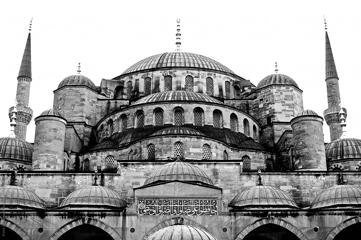 The front of the Blue Mosque in Istanbul - Turkey