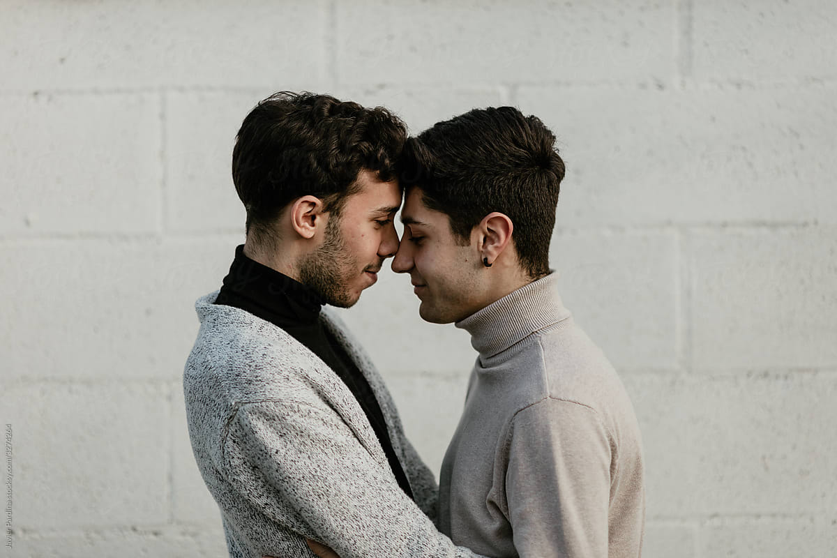Portraits Of A Gay Couple Kissing By Stocksy Contributor Javier