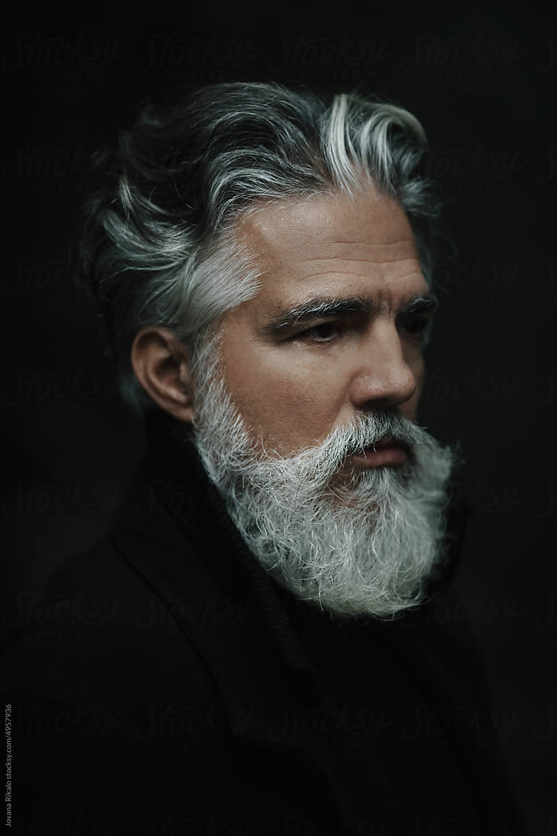 Portrait of an older man close up