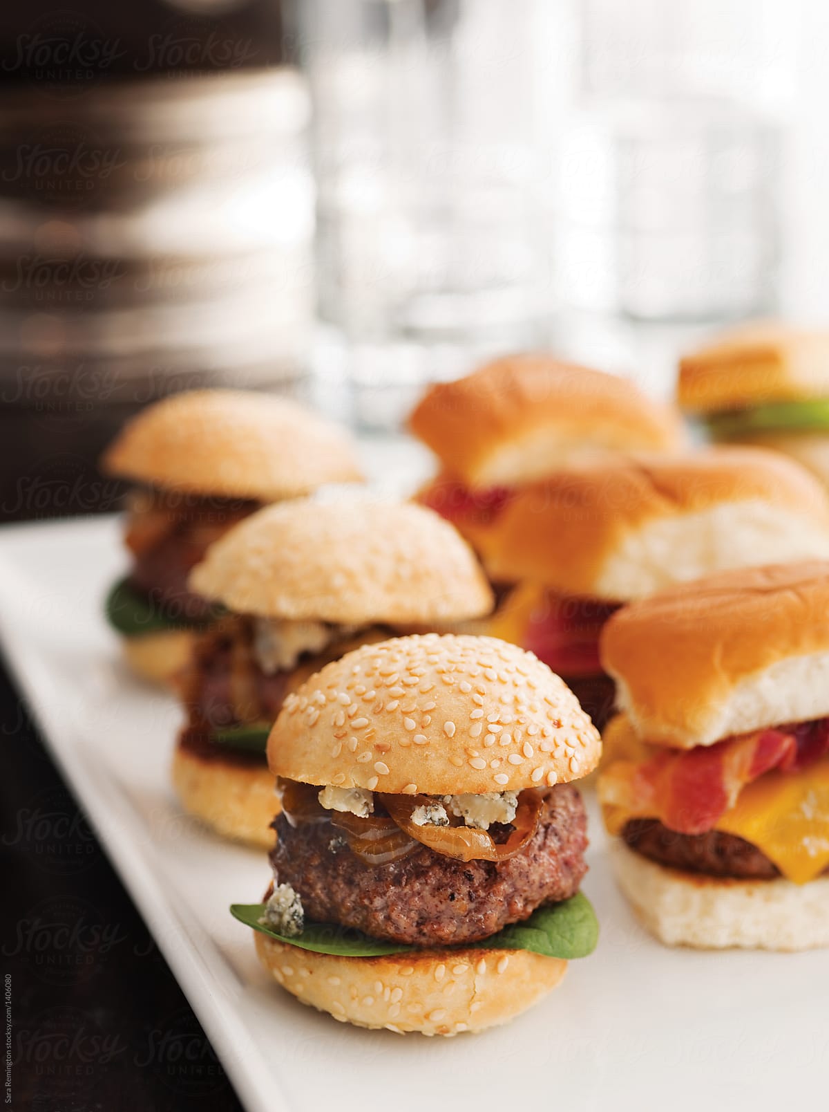 Mini Burgers and Sliders At Party