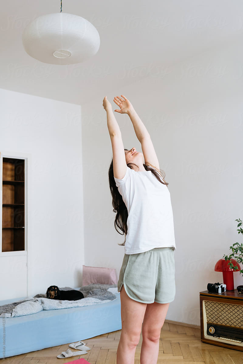 Adult woman doing yoga