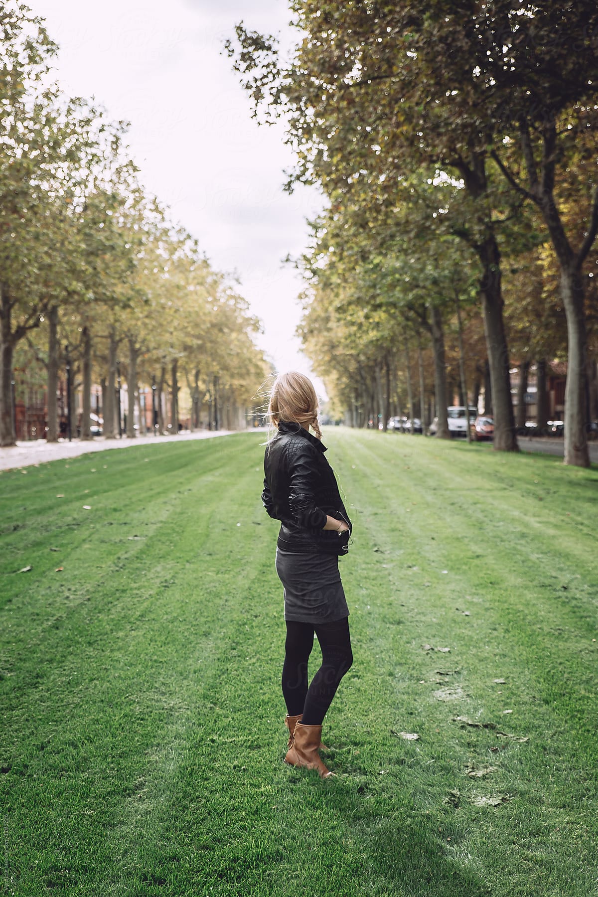 Blonde Woman In A Green Road By Stocksy Contributor Vera Lair Stocksy