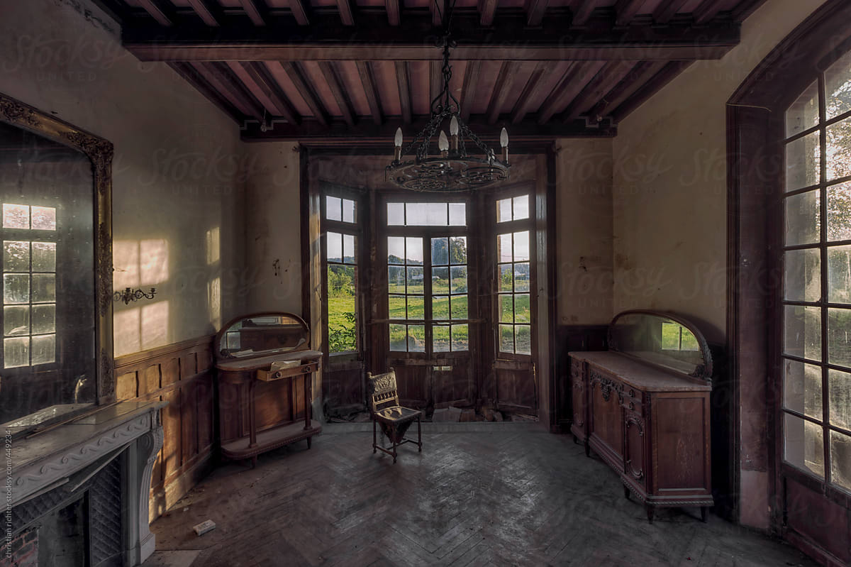 abandoned room in mansion
