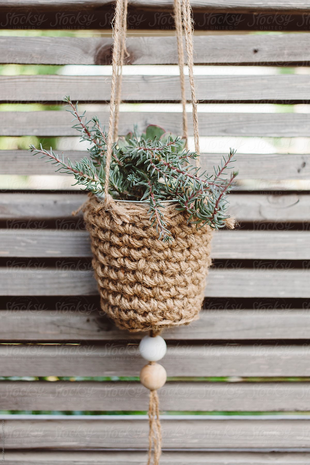 Handmade hanging plant basket