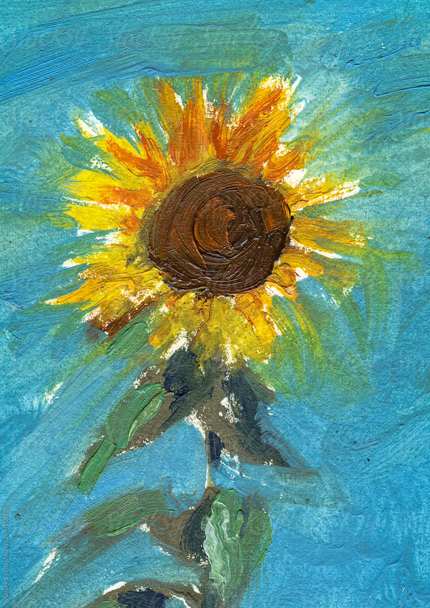 Sunflower hand painted