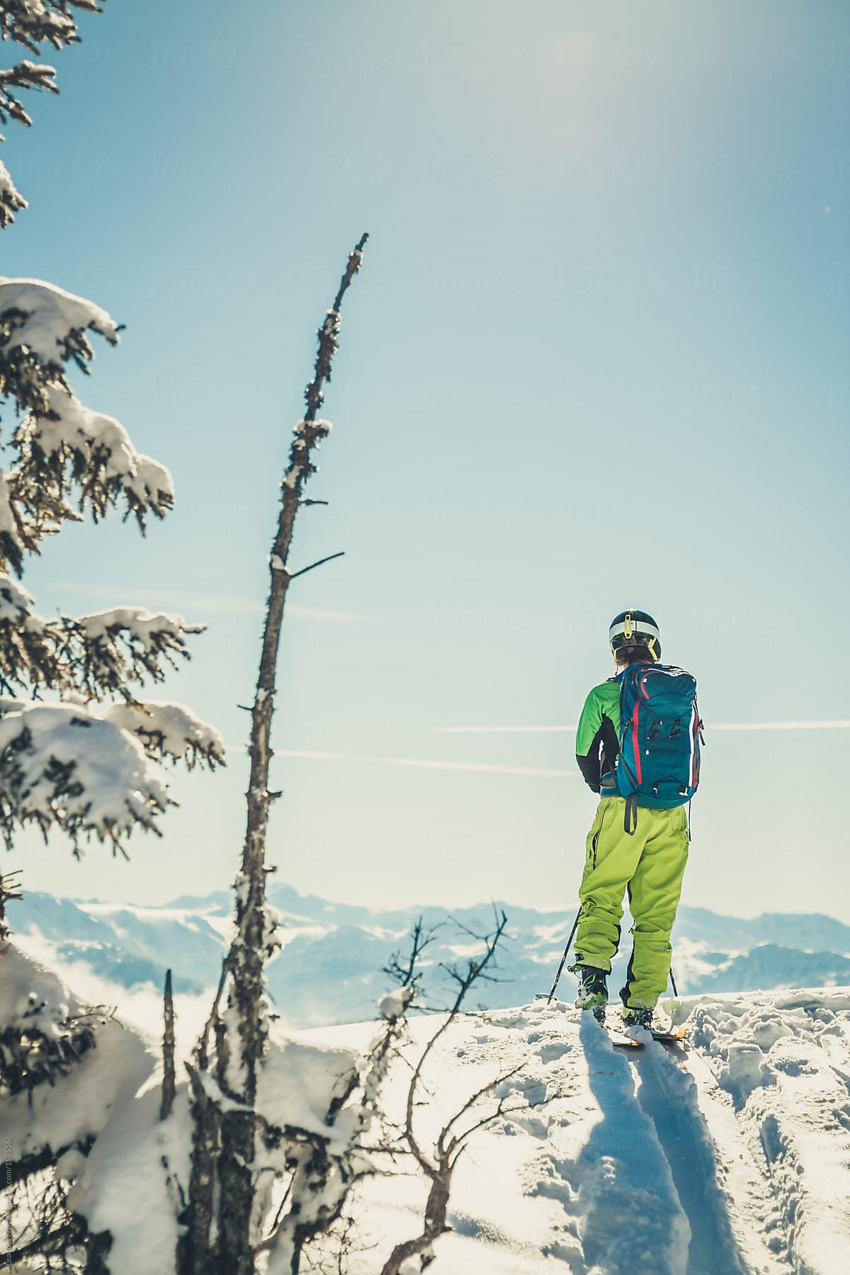 Skier in austian winter  landscape