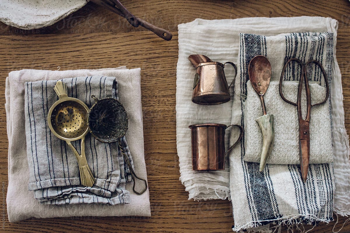 Silver Cutlery on Linen Napkins