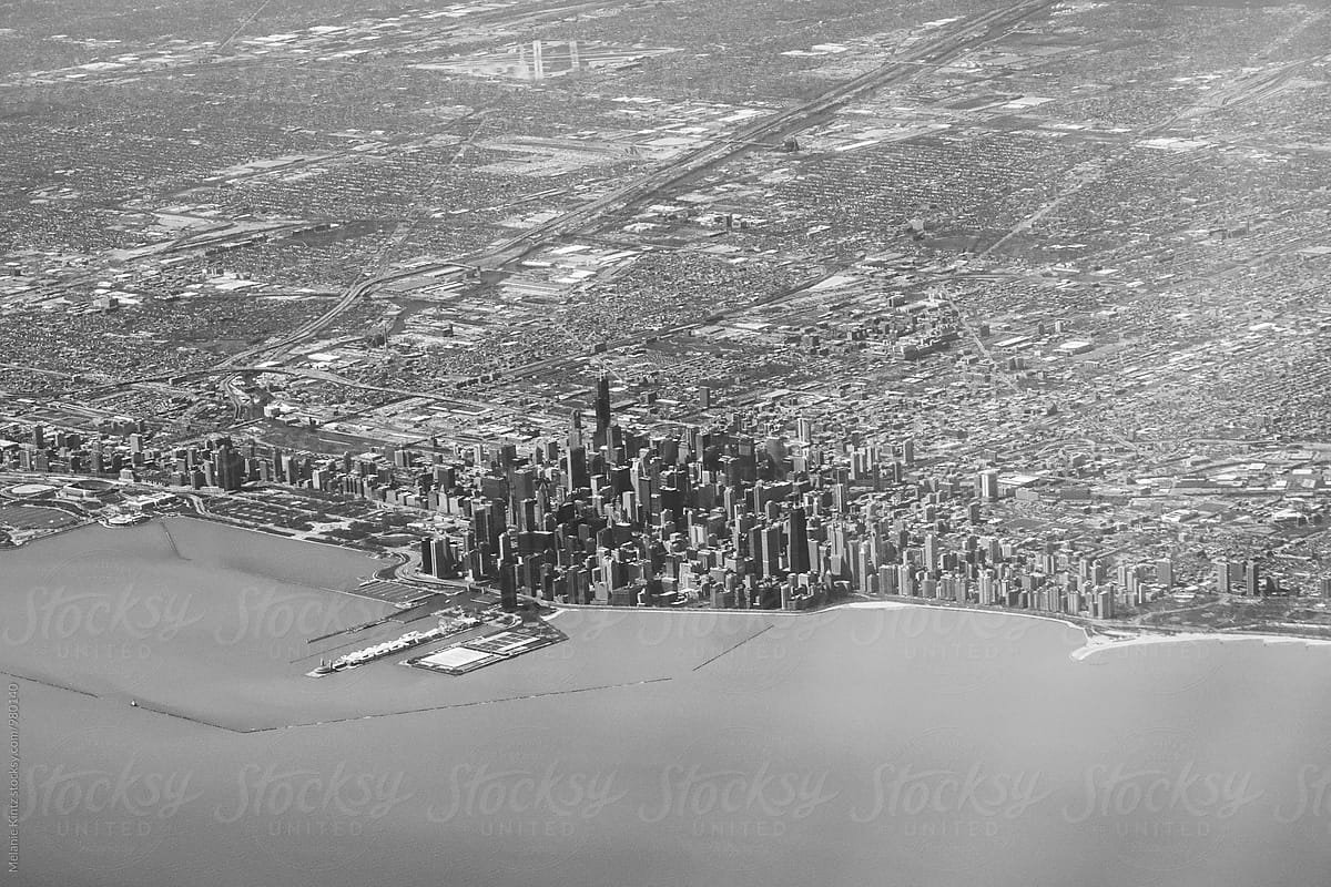 Chicago aerial, seen from an airplane