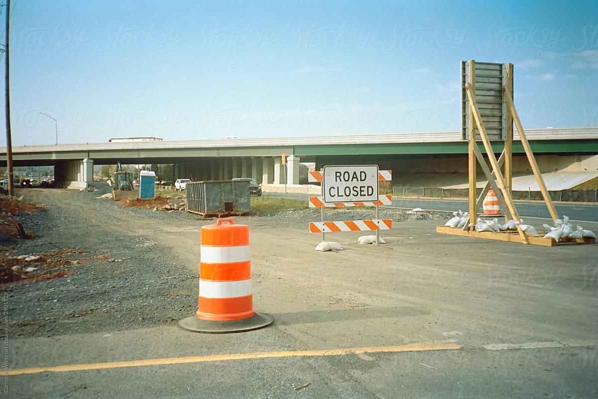 Road construction site